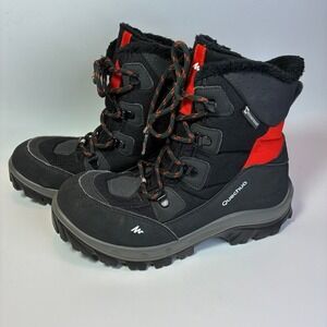 Quechua Kids Decathlon black and red snow boots Sz 4 (eu 36) excellent